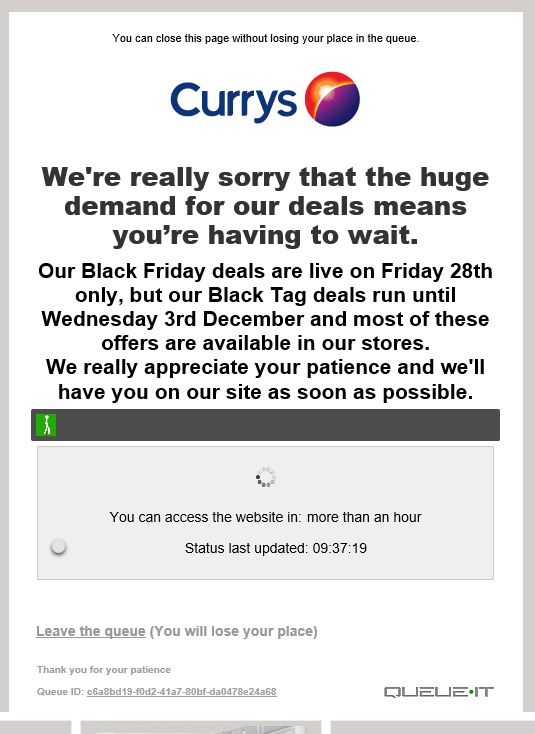 Currys Wesbite Response Times Currys Wesbite Response Times